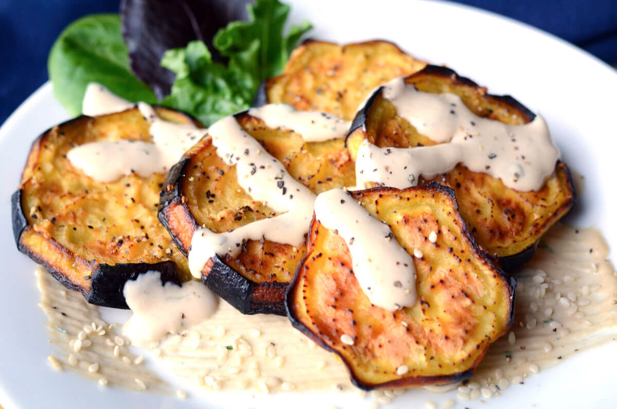 Roasted-Eggplant-with-Garlic-and-Tahini-5